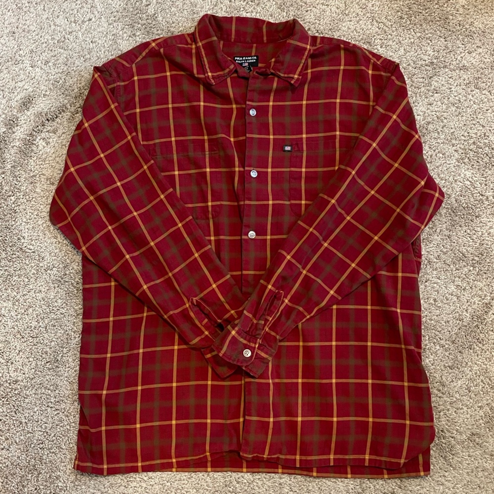 **POLO RALPH LAUREN** Vintage Polo Jeans Co. button down SIZE LARGE - Picture 2 of 4